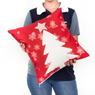 Capa Almofada Estampada Natal 40cm X 40cm Tecido Suede 2 Unid