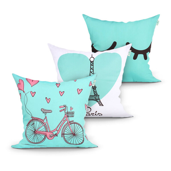 Capa Almofada Estampada Tiffany Para Quarto Kit Com 3 Unidade