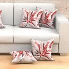 Capa Almofada Estampada Vermelha Vivarti Kit Com 6 Unidades C