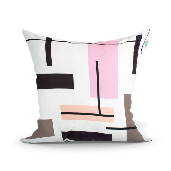 Capa Almofada Geométrica Rosa Para Quarto Ou Sala 45cm X 45cm