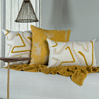 Capa Almofada Jacquard Amarela E Cinza 50x50cm Concept