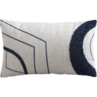 Capa Almofada Linho Bordada Boucle Azul 35x55cm Concept