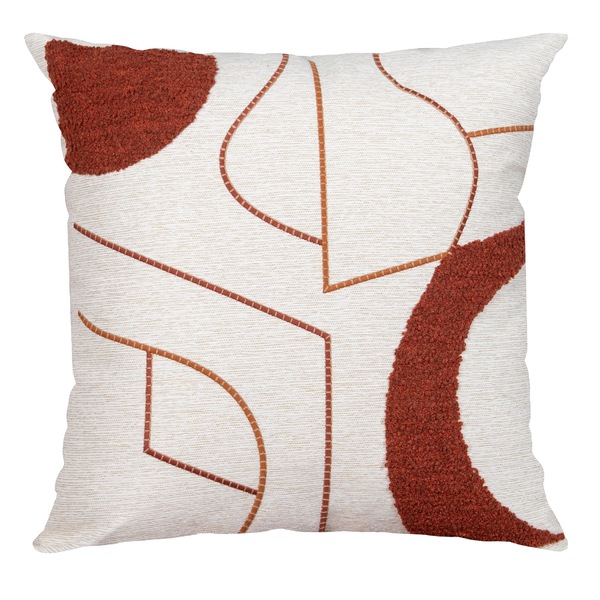 Capa Almofada Linho Bordada Boucle Terracota 50x50cm Concept