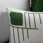 Capa Almofada Linho Bordada Fio Boucle Verde 35x55cm Concept