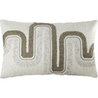 Capa Almofada Linho Bordado Com Fio Boucle Castor 35x55cm Con