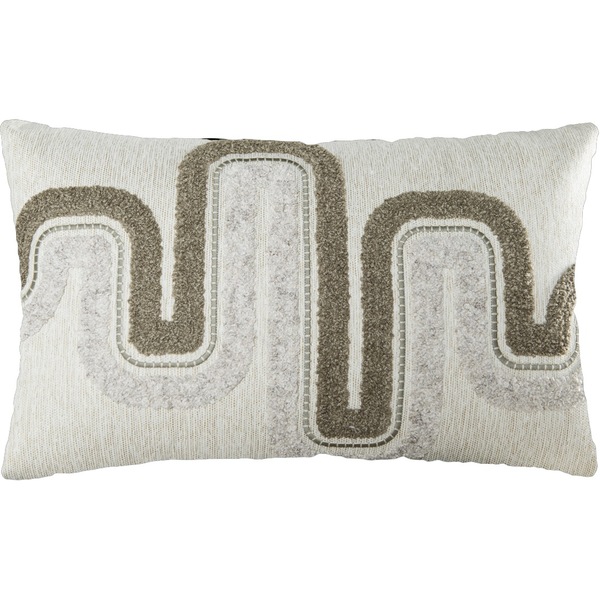 Capa Almofada Linho Bordado Com Fio Boucle Castor 35x55cm Con