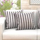 Capa Almofada Listrada Preta 6 Unidades Grande 60cm X 60cm Te