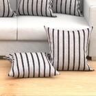 Capa Almofada Listrada Preta 6 Unidades Grande 60cm X 60cm Te