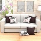 Capa Almofada Marrom E Floral Bege 2 Unidades 45cm X 45cm Tec