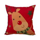 Capa Almofada Natalina Estampada 40cm X 40cm Com Zíper 2 Unid
