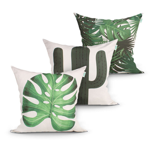 Capa Almofada Para Escritório Estampada Decorativa Kit Com 3