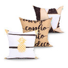 Capa Almofada Para Sala Estampada Decorativa Kit Com 3 Unidad
