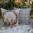 Capa Almofada Páscoa Orelhas De Coelho - Rústica C/ Cordonê A