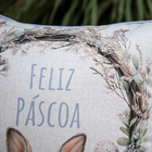 Capa Almofada Páscoa Orelhas De Coelho - Rústica C/ Cordonê A