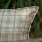 Capa Almofada Páscoa Xadrez Bege - Rústica C/ Aba 43x43cm