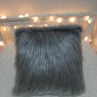 Capa Almofada Pelúcia Pelo Alto 45cm X 45cm Cinza