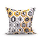 Capa Almofada Preta / Cinza Estampada Geométrica Kit Com 4 Un