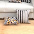 Capa Almofada Preta / Cinza Estampada Geométrica Kit Com 4 Un