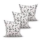 Capa Almofada Preta Clássica Geométrica 3 Unidades 45cm X 45c