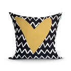 Capa Almofada Preta Decorativa Estampada 2 Unidades 45cm X 45