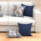 Capa Almofada Realce Azul Kit Com 6 Unidades Com Zíper Tecido