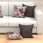 Capa Almofada Tabaco Estampada Kit Com 4 Unidades 45cm X 45cm