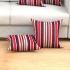 Capa Almofada Vermelha Listrada Kit Com 4 Unidades 45cm X 45c
