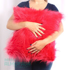 Capa De Almofada 3 Unidades Pêlo Longo Alto Peluda Vermelha 4