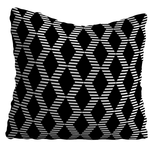 Capa De Almofada 42x42cm  Geometrico Preto E Branco