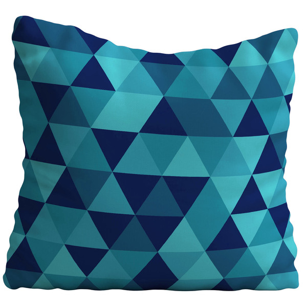 Capa De Almofada 42x42cm  Geometrico Triangulos Azuis