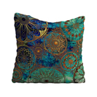 Capa De Almofada 42x42cm  Mandala Azul
