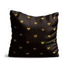 Capa De Almofada 42x42cm Corações Amarelo E Preto