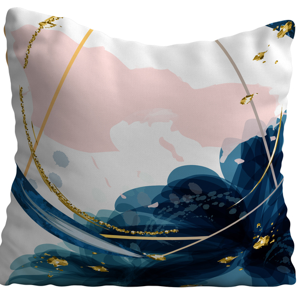 Capa De Almofada 42x42cm Folhas Marinho Iii