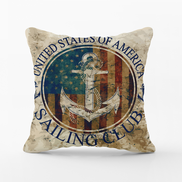 Capa De Almofada 42x42cm Nautica Ancora Vintage