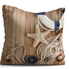 Capa De Almofada 42x42cm Nautica Corda E Bússola