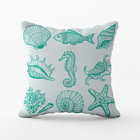 Capa De Almofada 42x42cm Nautica Elementos Do Mar