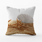 Capa De Almofada 42x42cm Nautica Estrela E Concha Na Areia