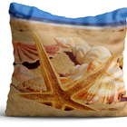 Capa De Almofada 42x42cm Nautica Estrela Na Areia