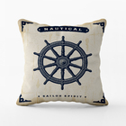 Capa De Almofada 42x42cm Nautica Timão Envelhecido