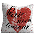 Capa De Almofada 42x42cm Paris Coração Vermelho