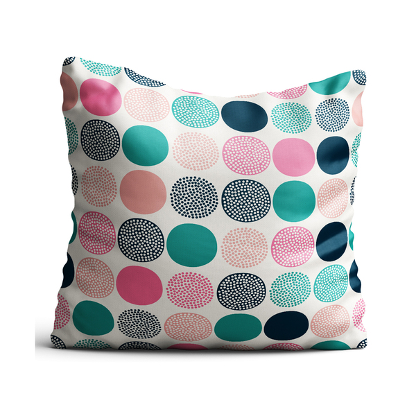 Capa De Almofada 42x42cm Poás Azul E Rosa