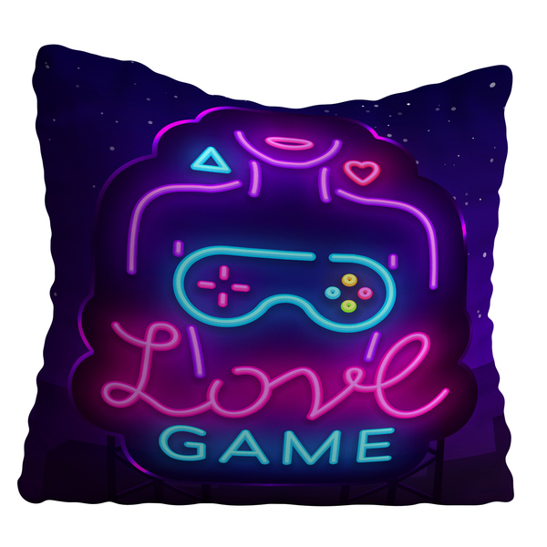 Capa De Almofada 42x42cm Video Game  Love