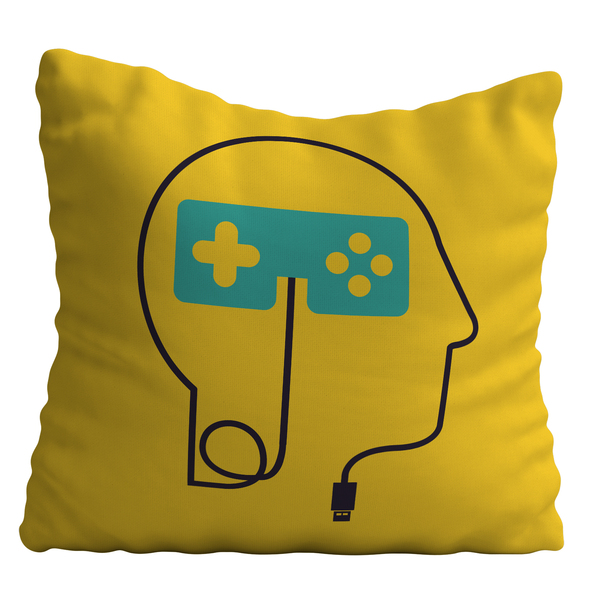 Capa De Almofada 42x42cm Video Game Cabeça Controle