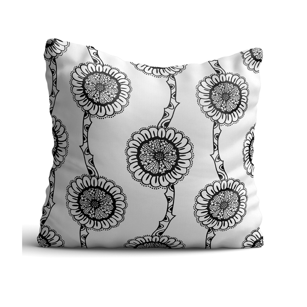 Capa De Almofada 42x42cmfloral Girassol Retrô