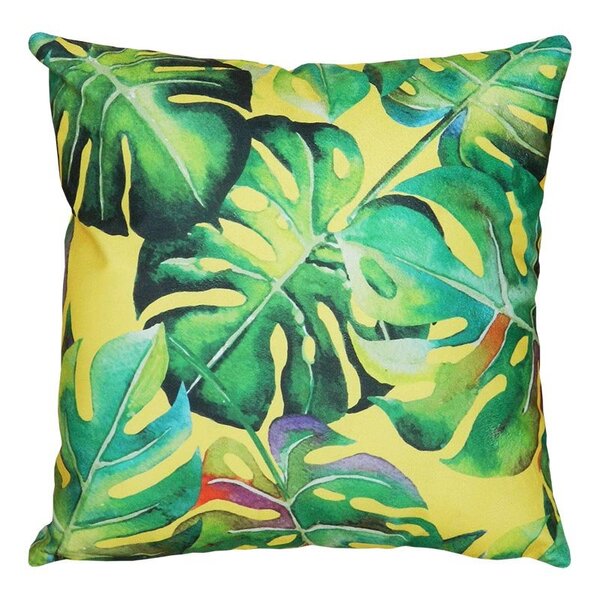 Capa De Almofada 44x44 Suede Costela De Adão Fundo Amarelo