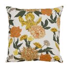 Capa De Almofada  Algodão Floral Amarelo E Laranja 45x45cm
