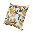 Capa De Almofada  Algodão Floral Amarelo E Laranja 45x45cm