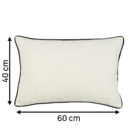 Capa de Almofada Retangular Alaro Poliéster Bege Claro 60x40x2,5cm Inspire