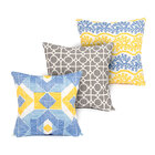 Capa De Almofada Amarela 3 Unidades 45cm X 45cm Com Zíper Est