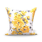 Capa De Almofada Amarela Floral Estampada Grande 60cm X 60cm